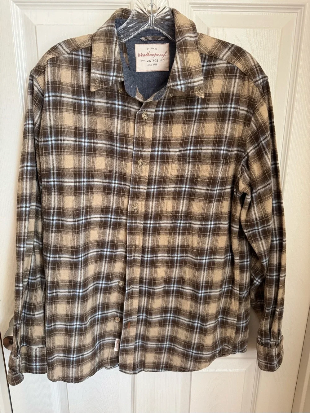 Weatherproof Vintage Long Sleeve Plaid Flannel Button Down Shirt